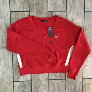 New! Abercrombie & Fitch Crop V-Neck Sweatshirt XS